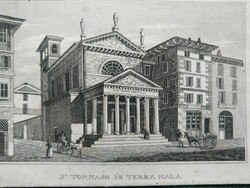 Milano St.Tamás Terra Mala.  Eredeti acelmetszet ca.1843