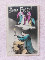 Old Easter postcard 1928 postcard with angels Jesus
