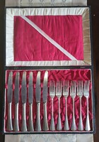 6 Personal, 12-piece silver cutlery set, 6 forks, 6 knives with box