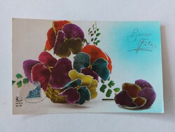 Old floral postcard 1929 postcard pansy