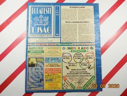 Budapest newspaper - the weekly newspaper of the capital municipality - old retro newspaper - 1996. III. Grade 27. Number