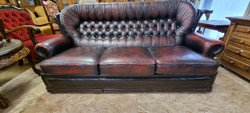 Chesterfield genuine leather sofa