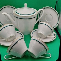 Rare cmielow tea set with green striped decor