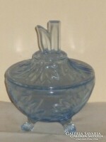 Old rare blue glass sugar holder