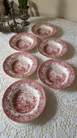 Beautiful English Grindley Staffordshire earthenware deep plate 6 pcs.