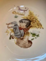 Tonika vintage gyermek porcelán tányér