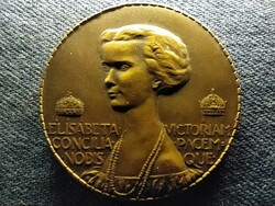 Osztrák-Magyar Monarchia 1916 Erzsébet Királyné béke medál bronz érem 40mm(id70389)