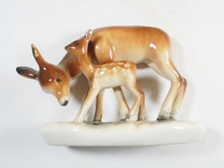 Retro régi jelzett - porcelán őz őzike Bambi figura szobor