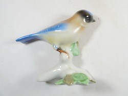 Retro régi jelzett - porcelán cinege madár figura szobor