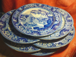Antik Davenport angol sárkány mintás nagy lapos tányér