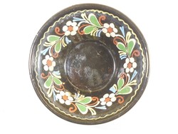 Retro old painted ceramic Hódmezővásárhely bowl from the 1970s