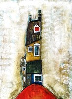 Bálint Sándor "Rőfösbolt" 40x30cm festmény