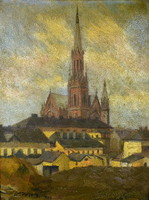 1926 Hungarian painter: Parish Church of the Queen of the Rosary, Thököly Street, Budapest