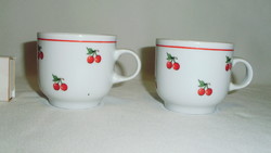 Alföldi porcelán cseresznyés kávés, mokkás csésze - két darab együtt - hiánypótlásra