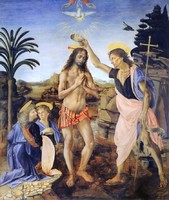 Leonardo da Vinci - Krisztus megkeresztelkedése - reprint