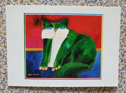 Unicef képeslap üdvözlőlap üdvözlőkártya postatiszta cica macska