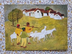 Unicef képeslap üdvözlőlap üdvözlőkártya postatiszta juhász pásztor