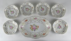 1M228 Kézi festésű Hollóházi porcelán süteményes készlet