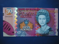 Pitcairn islands) 50 pounds / 50 pounds 2018! Fish! Rare fantasy paper money!