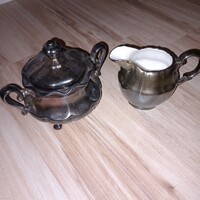 Wmf silver-plated, porcelain pourer + sugar holder/sugar