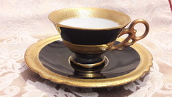 Cobalt blue porcelain coffee cup with saucer (l3243)