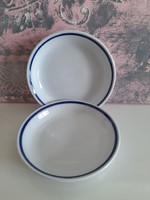 Zsolnay kék csíkos kis tányérok 2 db egyben