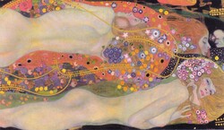 Klimt - water snakes ii. - Quilted canvas reprint