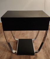 Art deco folding table and nightstand in pair