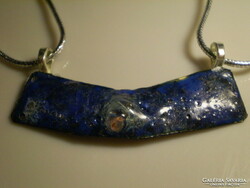 Discounted, jewel fire enamel blue large unique necklaces