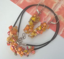 'Summer sunshine' millefiori necklace, earring set