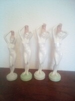 Aquincum porcelain nude sculptures 4 pcs