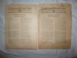 Old gendarmerie bulletin from 1930 and 1932, antique gendarmerie paper
