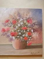 Oil painting: still life with roses