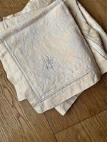 Antique azure monogrammed textile napkins 5 pcs
