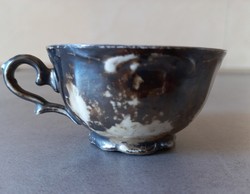 Antik Bareuther Bavaria ezüstözött porcelán kávéscsésze