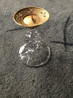 Aranyozott üveg gyertyatartó 8 cm magas