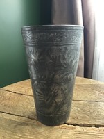 Antik kézműves ón pohár