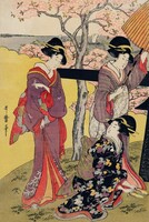Utamaro Kitagawa - Piknik a cseresznyefa alatt - reprint