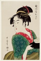 Utamaro kitagawa - lady with cup - reprint