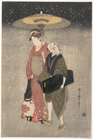 Utamaro kitagawa - walking geishas - reprint