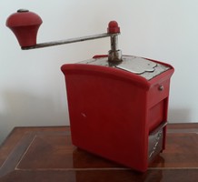 Retro plastic grinder red old coffee grinder