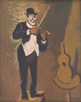 Cyprián majerník - clown with violin - reprint