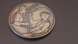 Silver medal, 1908 marked by the sculptor József Damkó, Hungarian Association of Physical Training Associations