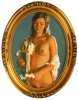 László Gulyás: Lily - framed 52x42 cm - artwork 40x30 cm - 2208/376