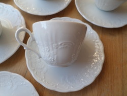 Set of 6 Tirschenreuth Bavarian white porcelain mocha cups