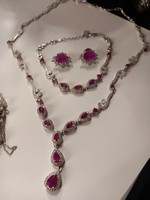 Silver set with rubies