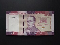 Libéria 5 Dollars 2016 Unc