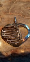 Special chain marked silver large heart pendant