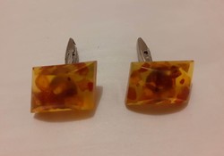 Marked cast amber cufflinks