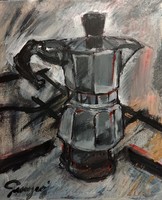Tunyogi Gábor: Kávéfőző festmény